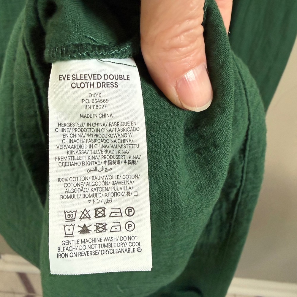 Boden NWT Eve Eden Green Sleeved Double Cloth V-Neck Midi Dress 14R - Picture 4 of 14